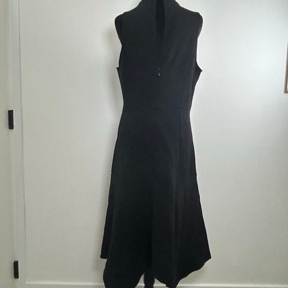 Anthropologie Black Mock Neck Lace Inset, Fit & Flare Dress, Sz Medium - Picture 3 of 9